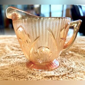Vintage Amber Gold Carnival Iridescent Indiana Glass Creamer
